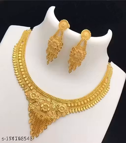 Brass Gold-plated Gold Jewel Set (Pack of 1)