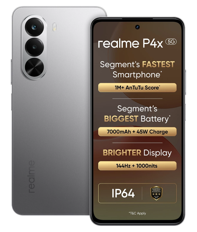 realme P4x 5G (Matte Silver, 128 GB) (6 GB RAM)