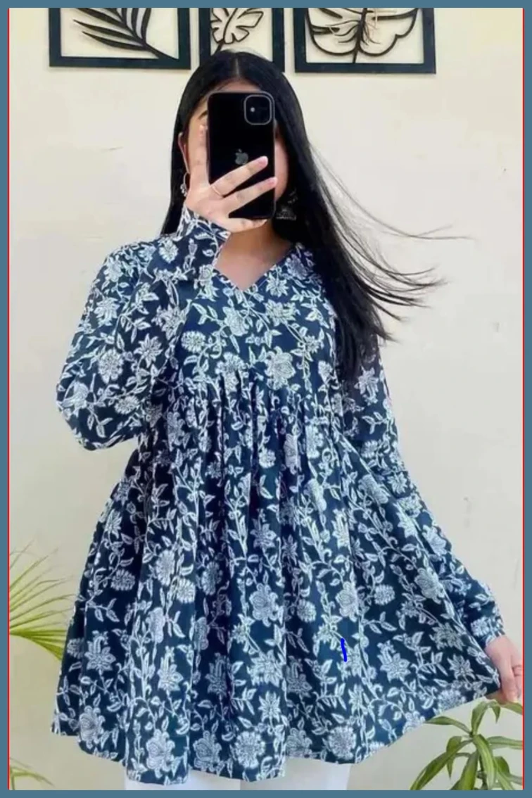 BIBHATSU Women Floral Print Viscose Rayon A-line Kurta
