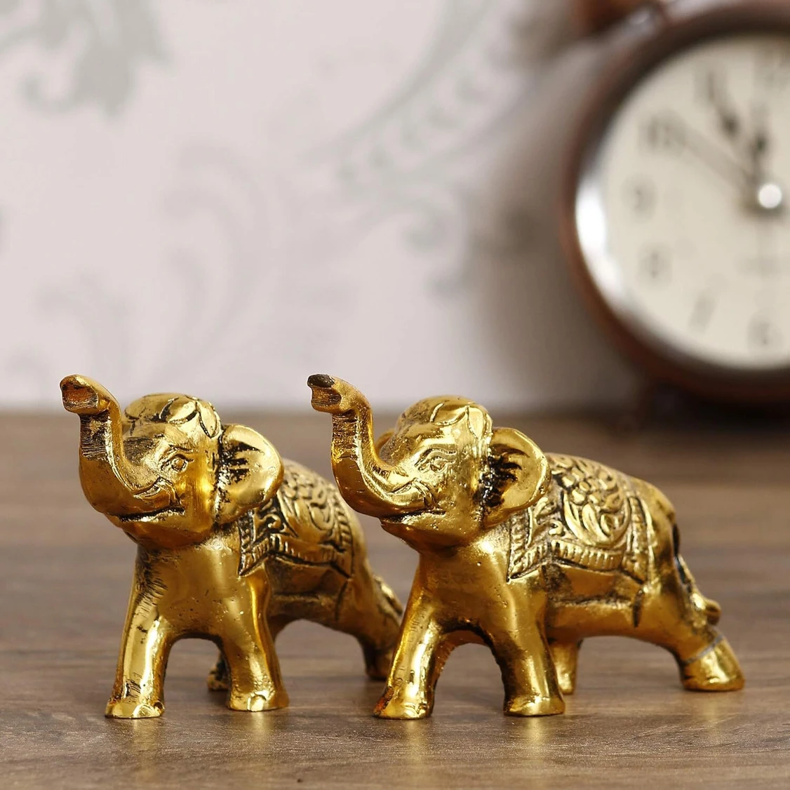 Chhariya Crafts Elephant Pair Of 2 For Home And Office Table Gift Item Decorative Showpiece - 6 cm