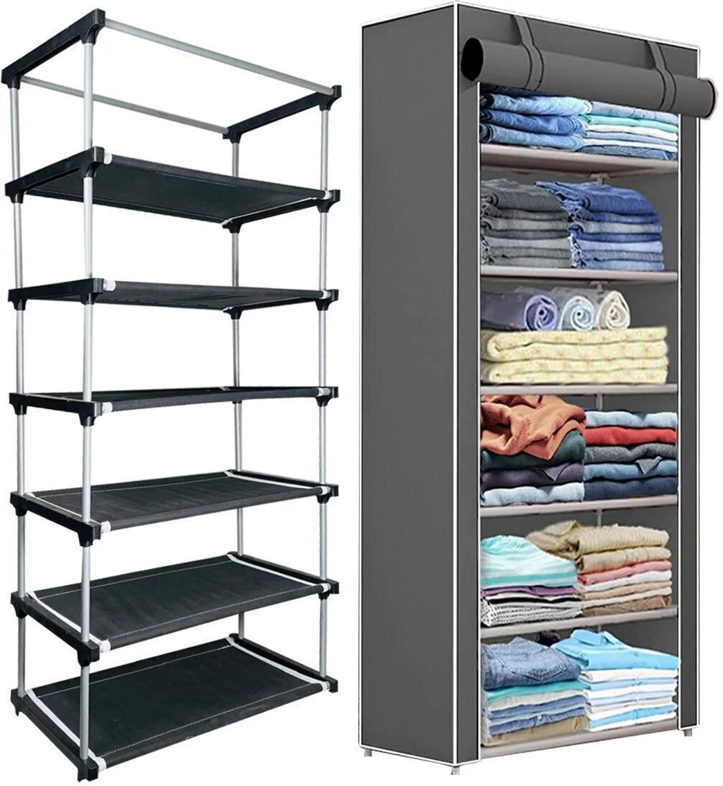 girja Gray Multipurpose Layer shoe rack/book shelf/Wardrobe Heavy Material PVC Plastic Shoe Stand