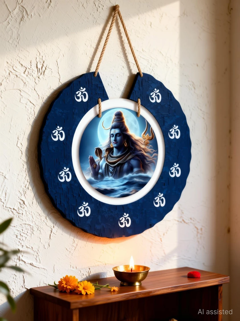 Ranovaa Lord Shiva Wall Hanging | Spiritual Home Decor for Pooja & Living Room(DWA_9803)