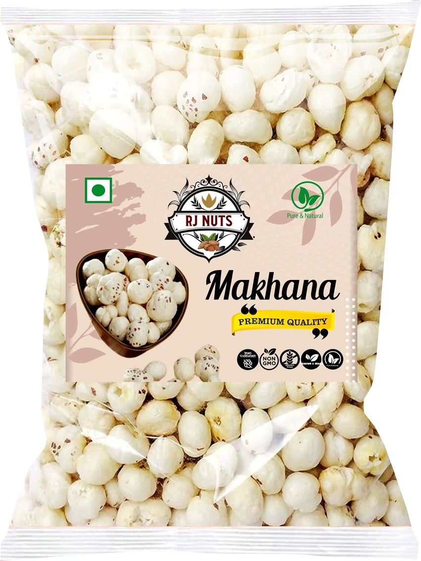 RJ N Premium Fox Nuts Phool makhana | Pesticide Free | Handpicked Jumbo Size Fox Nut