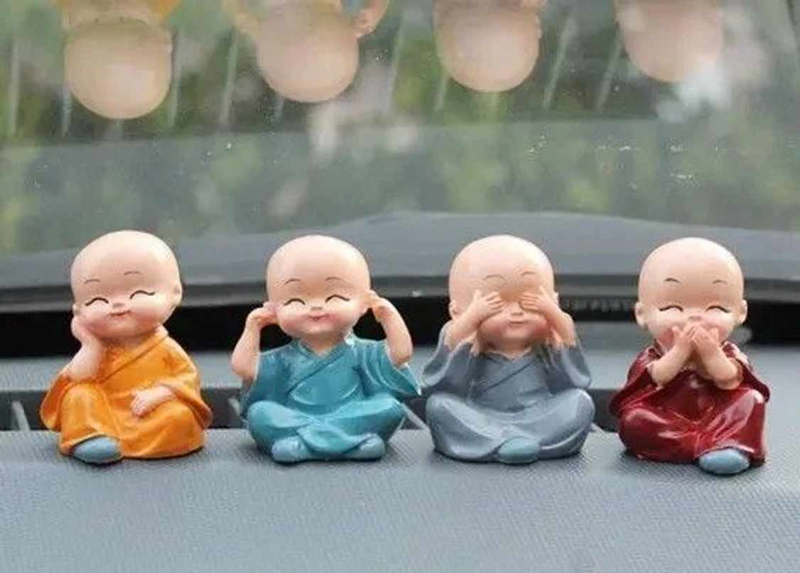 Sainath Sell Shiva idol Baby Monk Buddha Statue Set Of 4 Decorative Showpiece - 6 cm