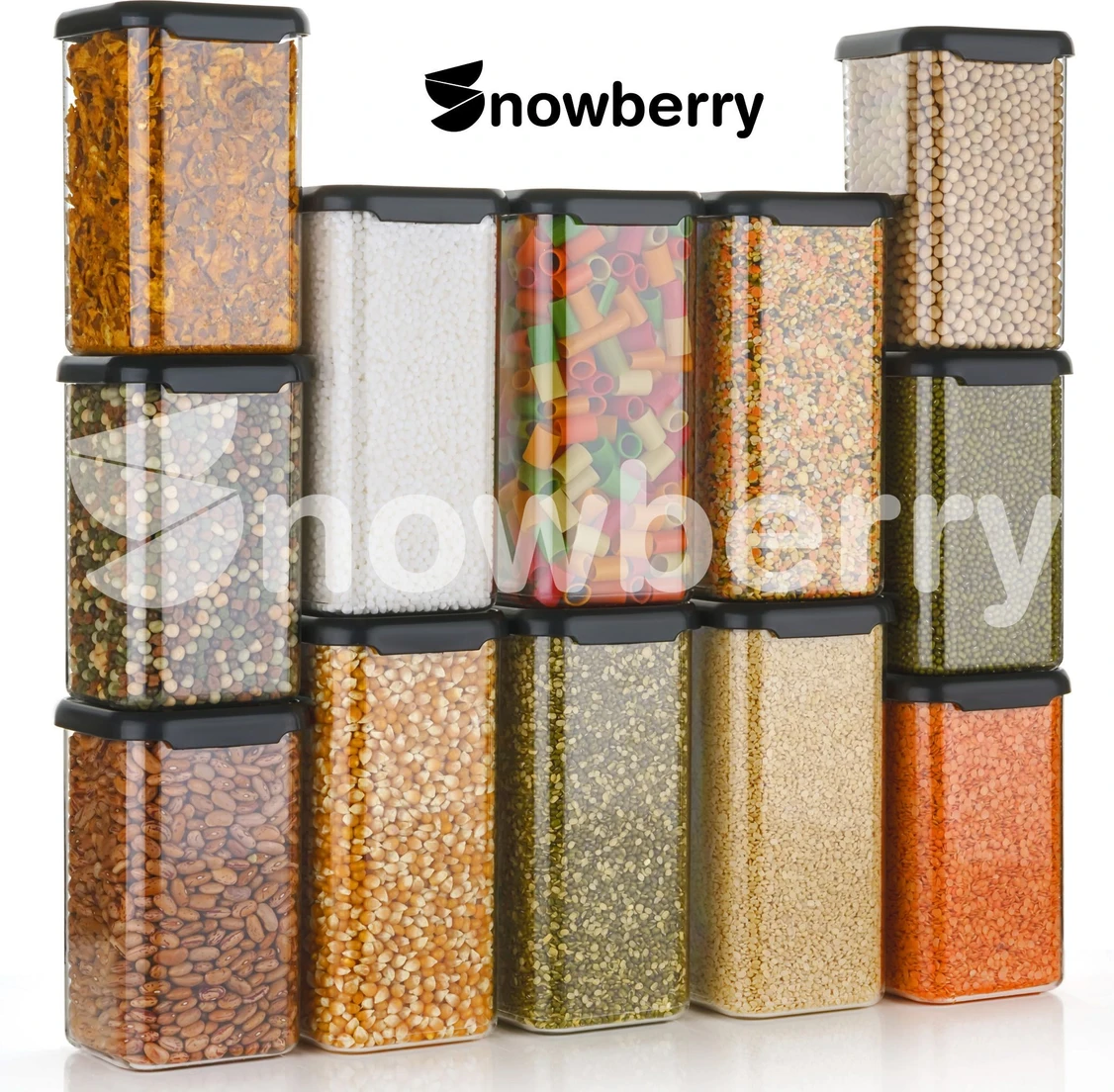 Snowberry Plastic Grocery Container - 1500 ml, 1100 ml
