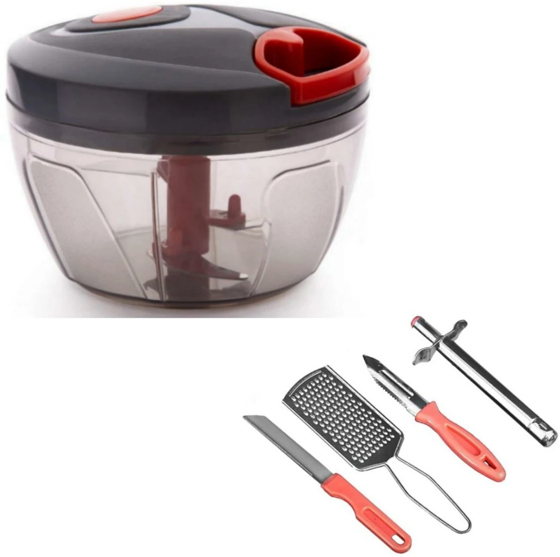 THE CIVIC SHOPPER Set Contains Gas Lighter, Grater, Knife & Peeler (Pack of 5, Multi Color) Kitchen Tool Set