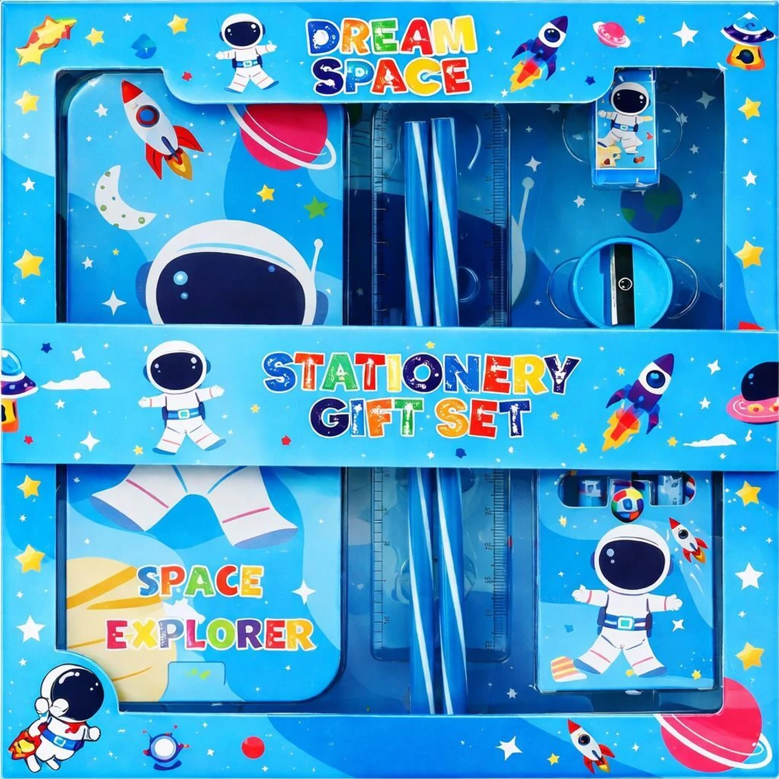 Yokids 7 In 1 Space Astronaut Stationery Gift Set For Boys- Ideal For Birthday Gifting