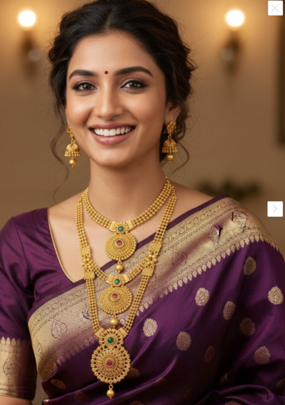 Gold-Plated Stone Studded & Beaded Necklace and Earrings