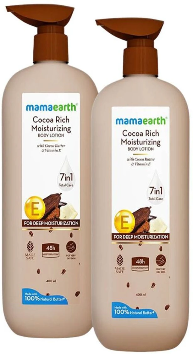 Mamaearth Cocoa Rich Moisturizing Body Lotion with Cocoa Butter & Vitamin E Pack Of 2