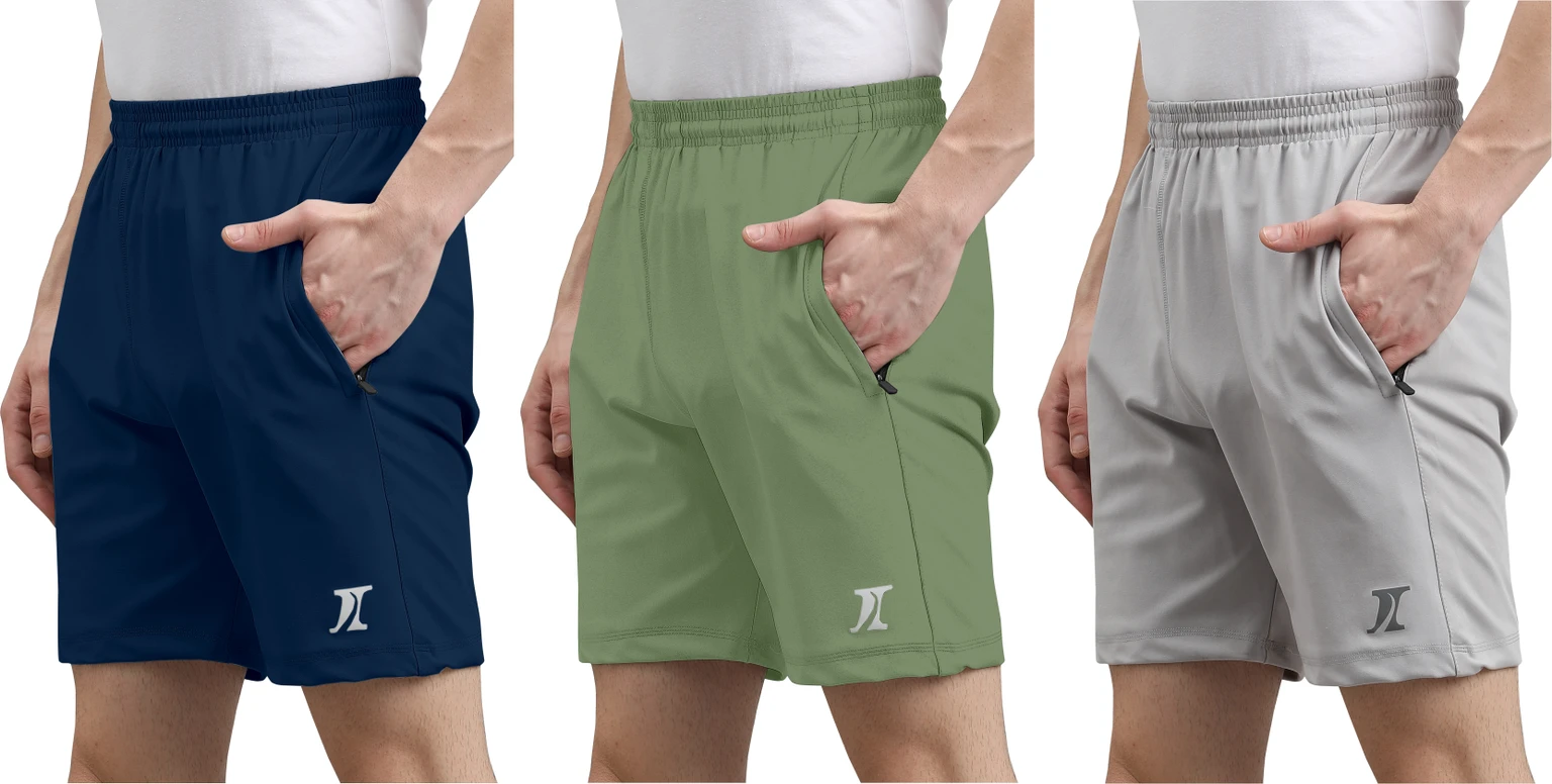 Pack of 2 Self Design Men White, Black Regular Shorts