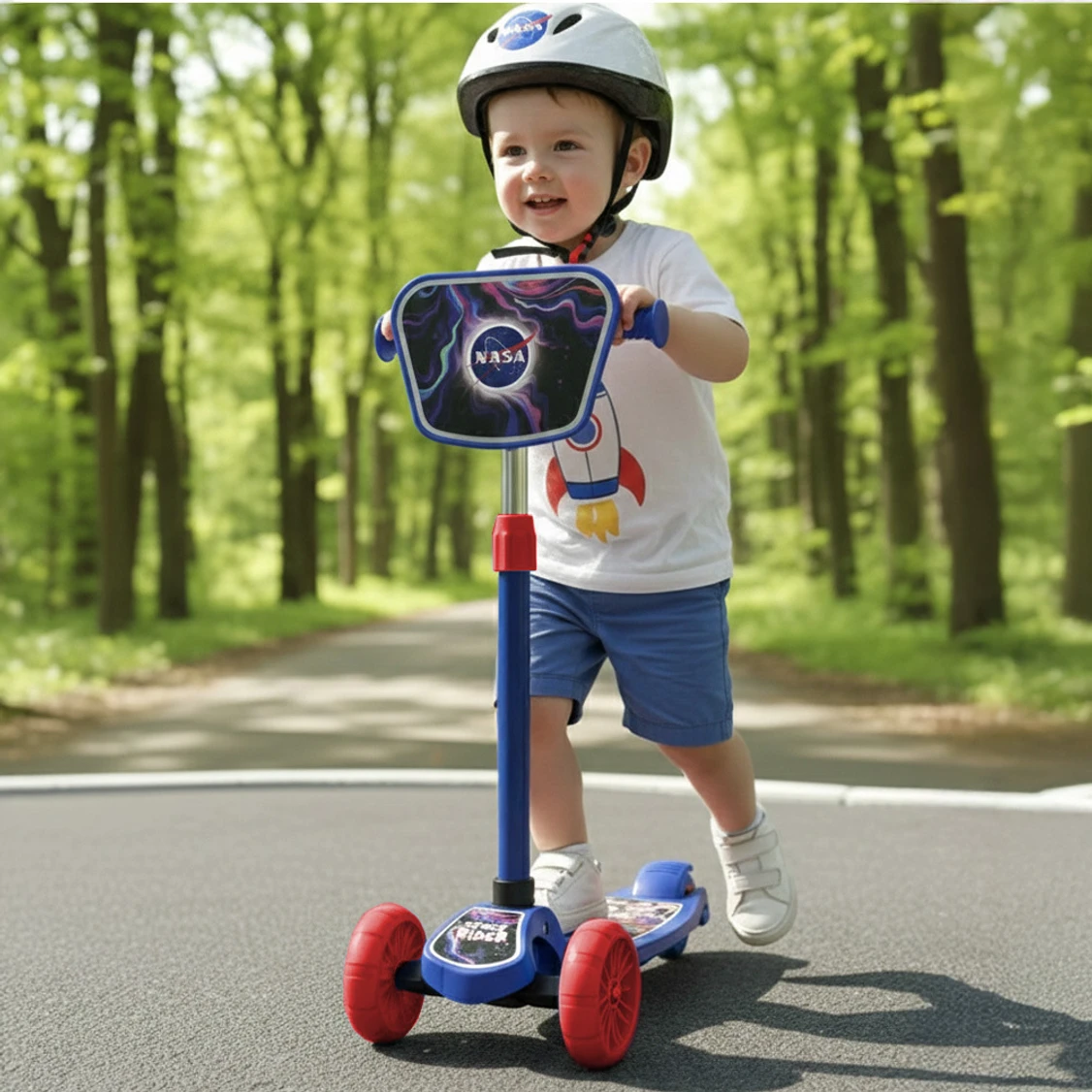 StarAndDaisy Kick Scooter for Kids 3+ Years Foldable Skate Scooter with LED Wheels & Brakes