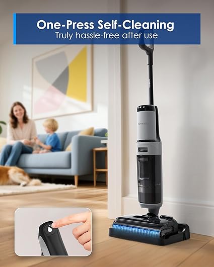 Tineco Floor ONE i5 Stretch Plus 2 Smart Cordless Wet & Dry Vacuum Cleaner & Mop for Hard Floors, 180° Flat Design, Clean Tough Stains & Pet Hair, Self-Cleaning Brush, 2 Yr Warranty